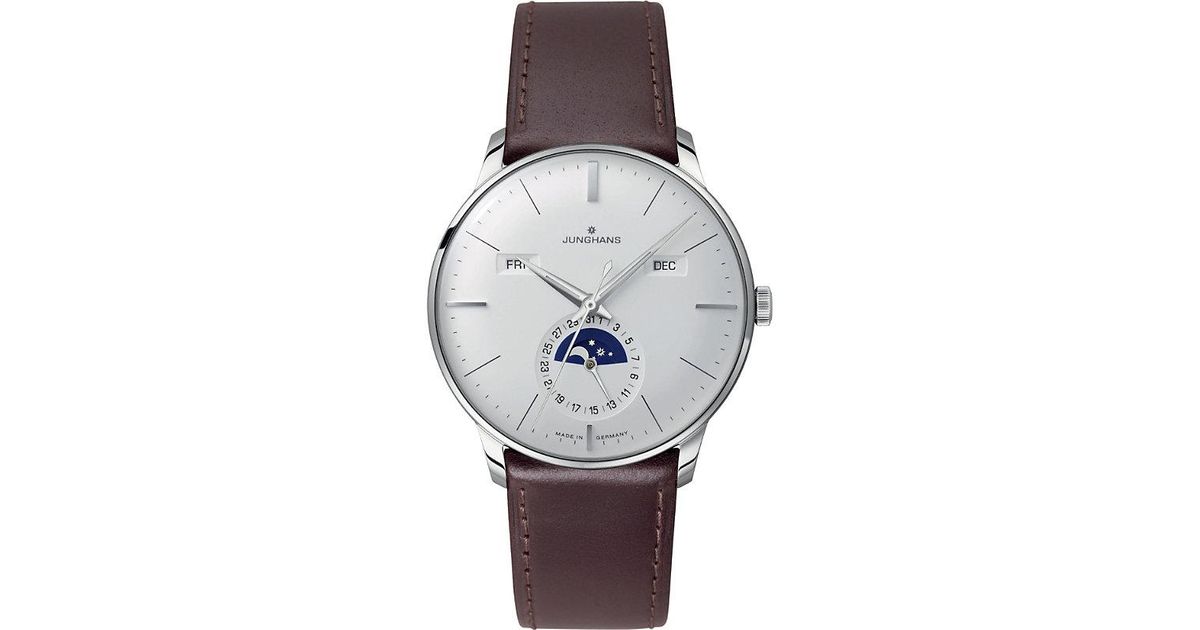 Junghans 027 4200.01 Meister Stainless Steel And Leather Calendar