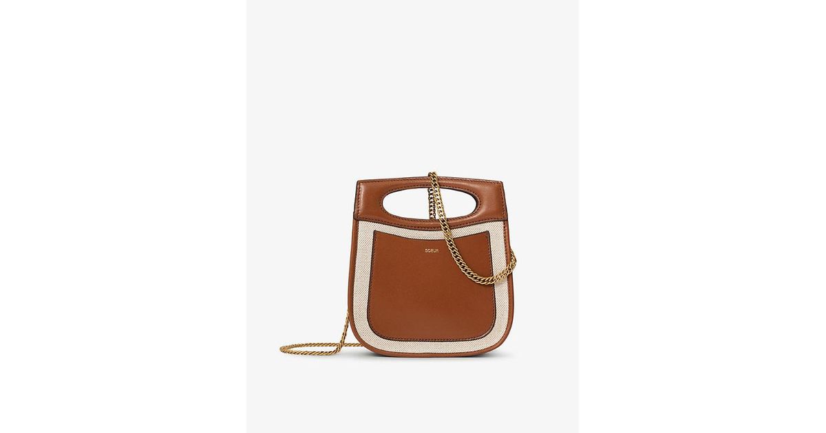 Soeur Cheri Mini Canvas And Leather Crossbody Bag in Brown Lyst