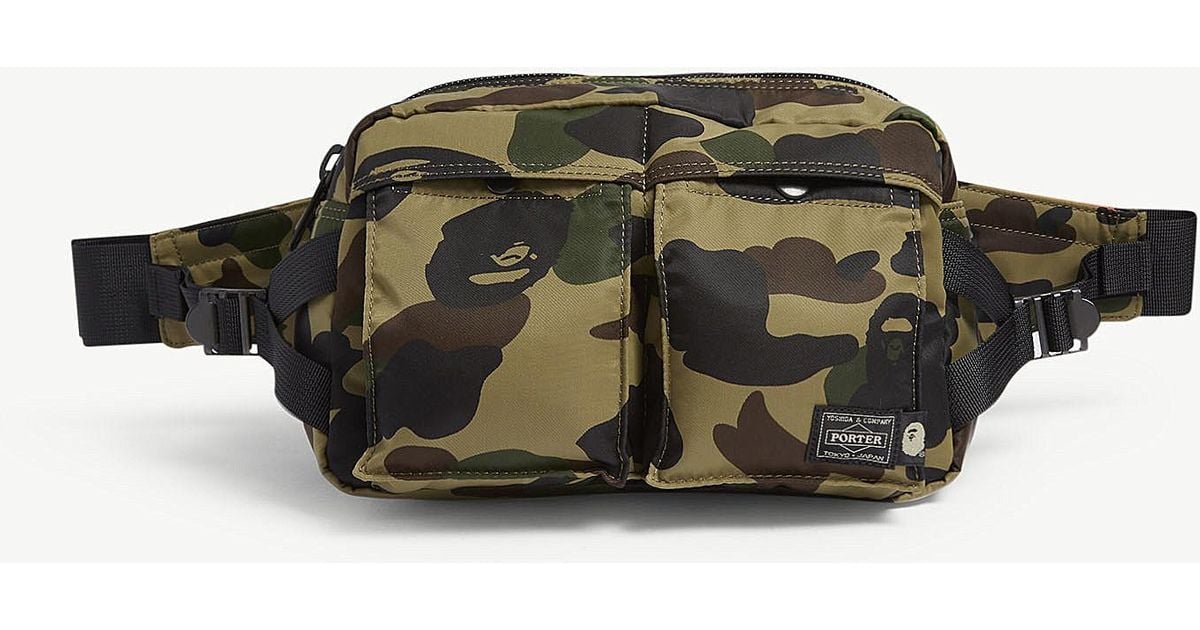 A Bathing Ape Bape X Head Porter Camouflage-print Belt Bag in Green for Men  | Lyst