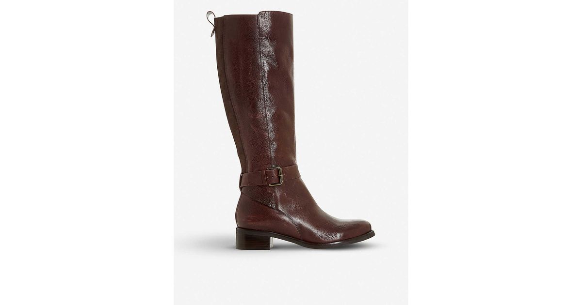 Bertie Suede Leather 'taykonie' Block Heel Knee High Boots in  Burgundy-Leather (Brown) - Lyst