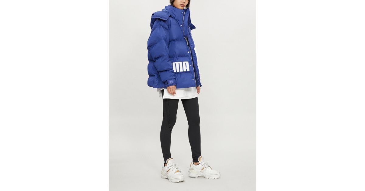 ADER error Puma X Hooded Shell Puffer Jacket in Blue | Lyst