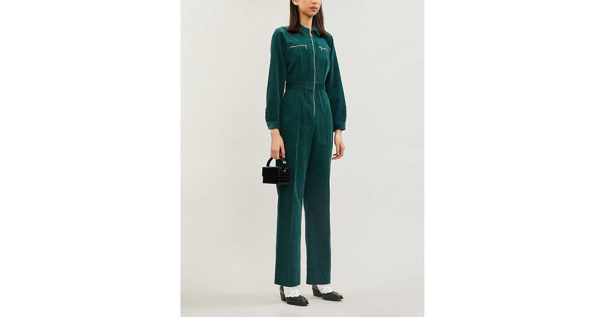 green corduroy jumpsuit