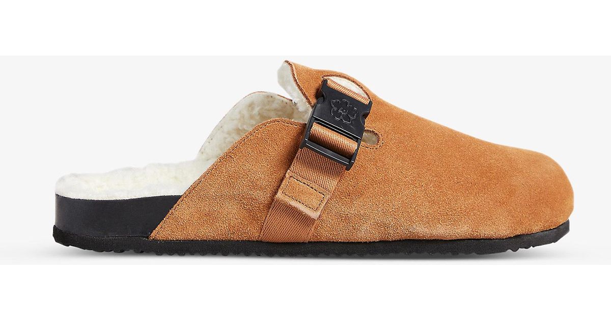 Ted Baker Ruefus Clipdetail Suede Mule Slippers in Brown for Men Lyst