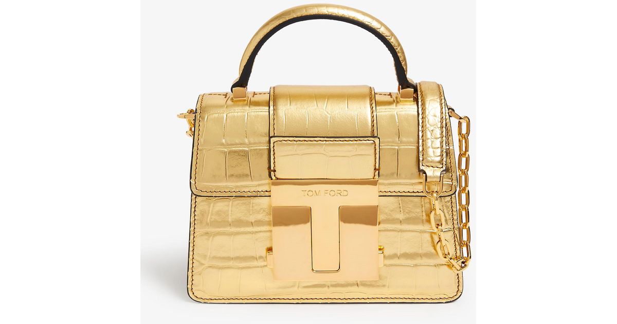 Tom Ford Chain-strap Mini Croc-embossed Leather Cross-body Bag in ...