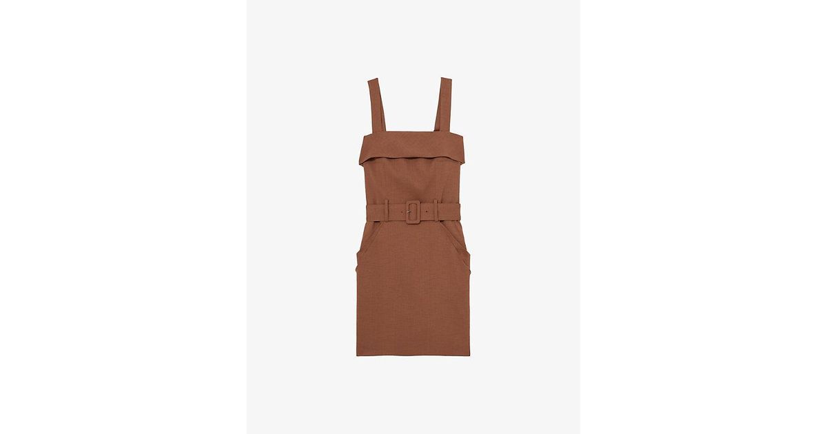 【海外限定】REISSワンピース☆Fia Belted Mini Dress, Brown REISS Fia Belted Minidress | Bloomingdale's