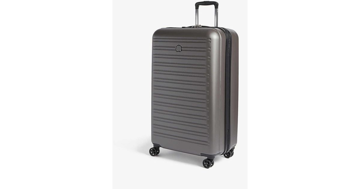 grey 4 wheel suitcase