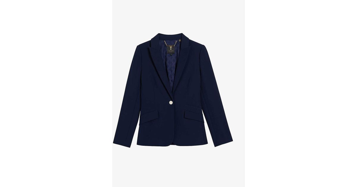 Ted Baker Rrae Singlebreasted Slimfit Stretchwoven Jacket in Blue