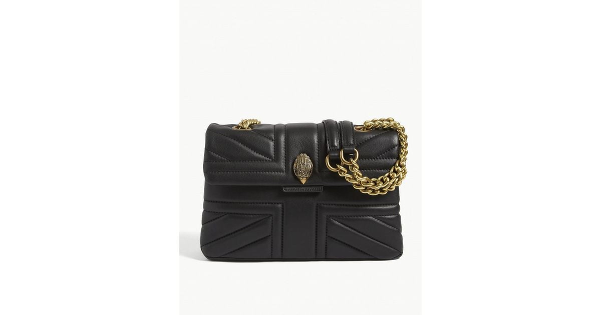 Kurt Geiger Leather Mini Kensington Union Jack Shoulder Bag in Black Lyst