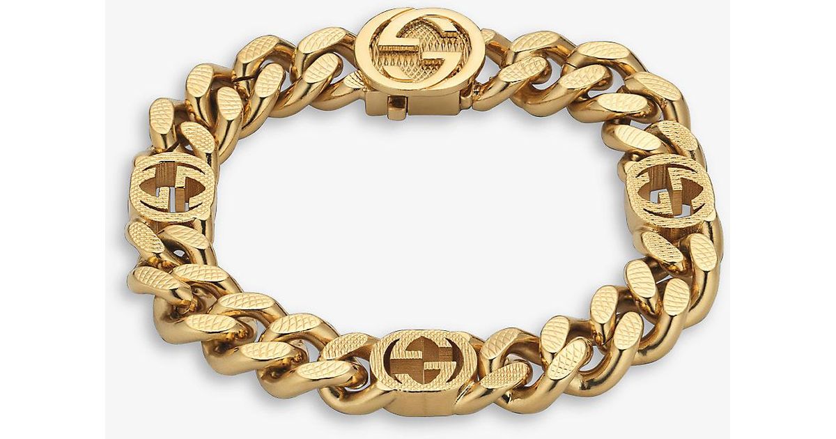 Gucci Interlocking G Brass Bracelet in Gold (Metallic) Lyst Australia