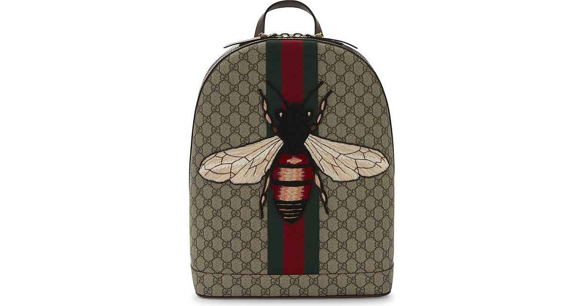 Gucci Bee Animalier GG Supreme Backpack | Lyst