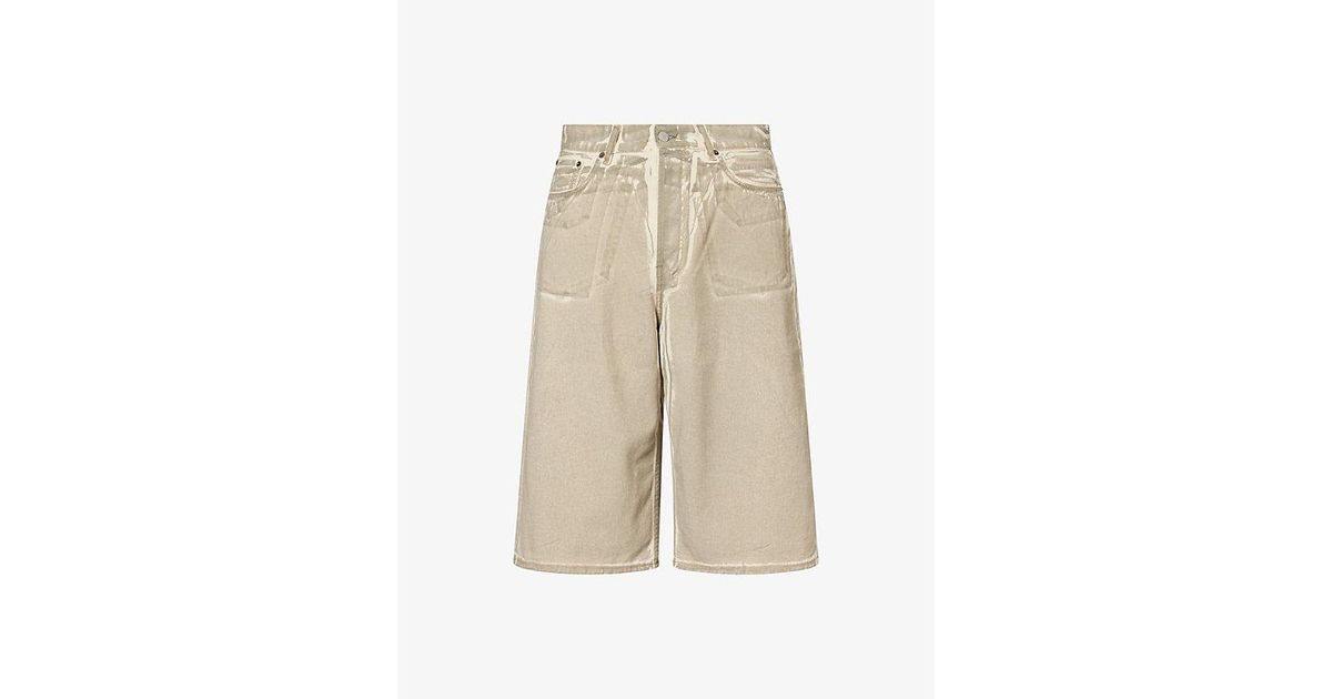 Acne Studios Judda Overprint Denim Shorts in Natural for Men | Lyst UK