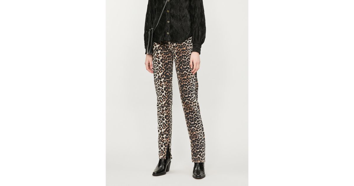 Ganni Denim Leopard-print Straight 