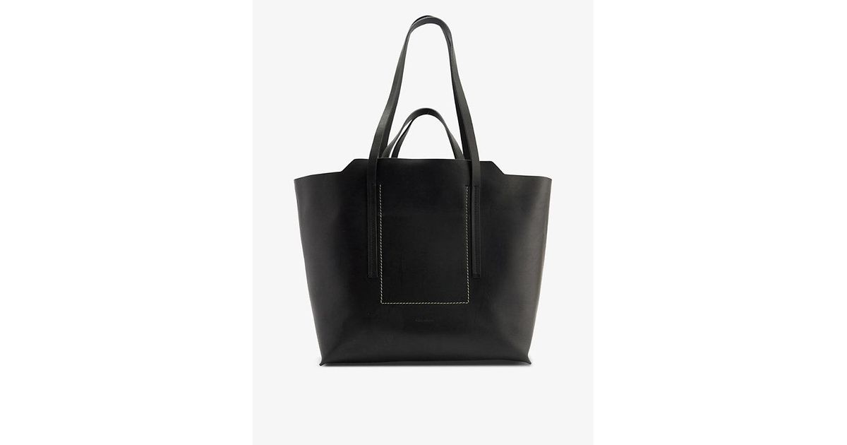 Rick Owens Logo-debossed Leather Tote Bag in Black | Lyst