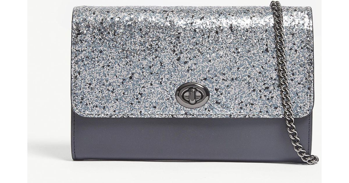 COACH Glitter Clutch Bag in Metallic | Lyst