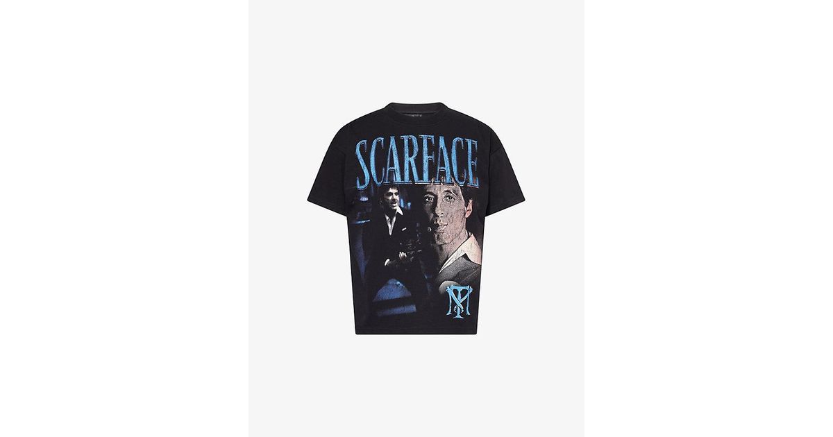 Trapstar X Scarface Graphic-Print Cotton T-Shirt in Blue for Men