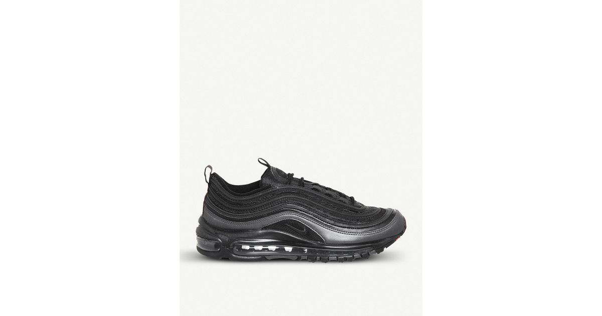 nike white and black leather air max 97 trainers