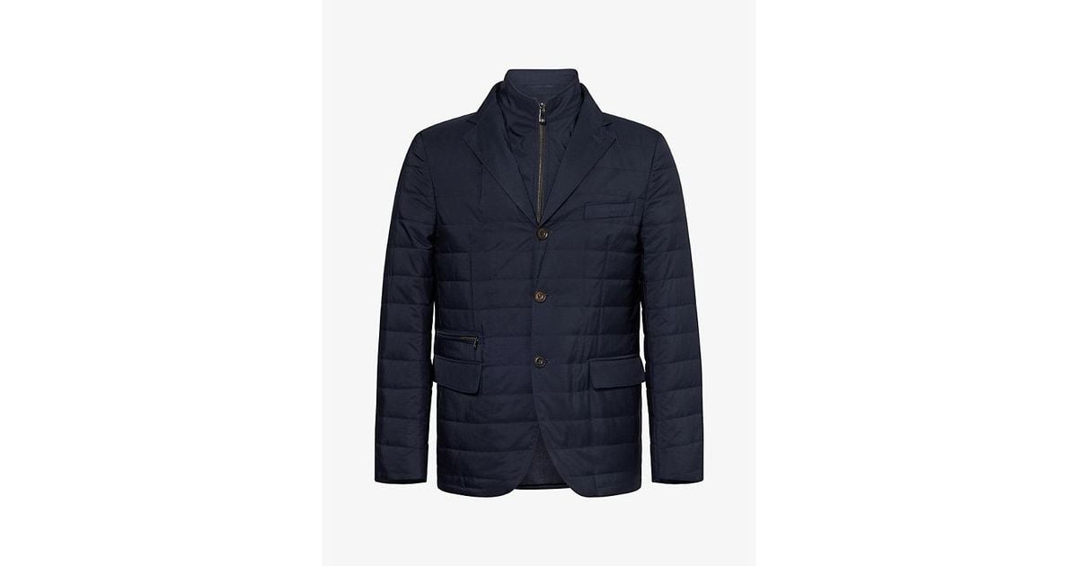 Double Up Shell Corneliani Milestones Quilted Shell Jacket in Blue for Men | Lyst