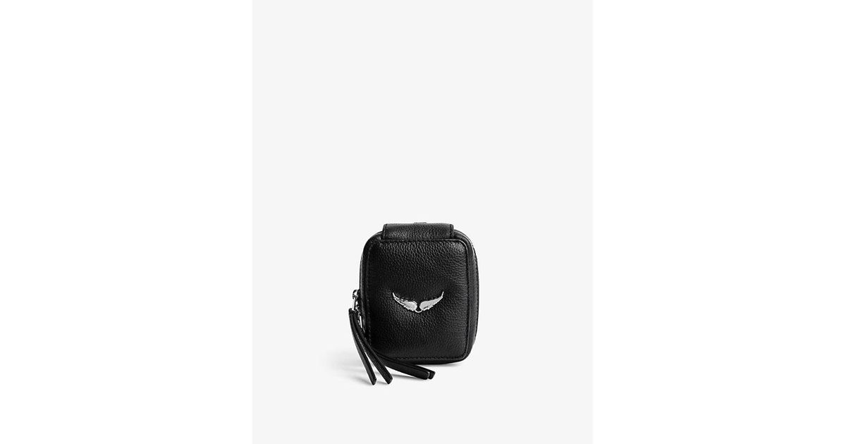 Zadig & Voltaire Swing Your Wings Grainedleather Pouch in Black Lyst