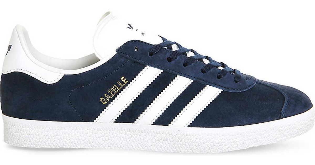 adidas navy blue gazelle suede trainer