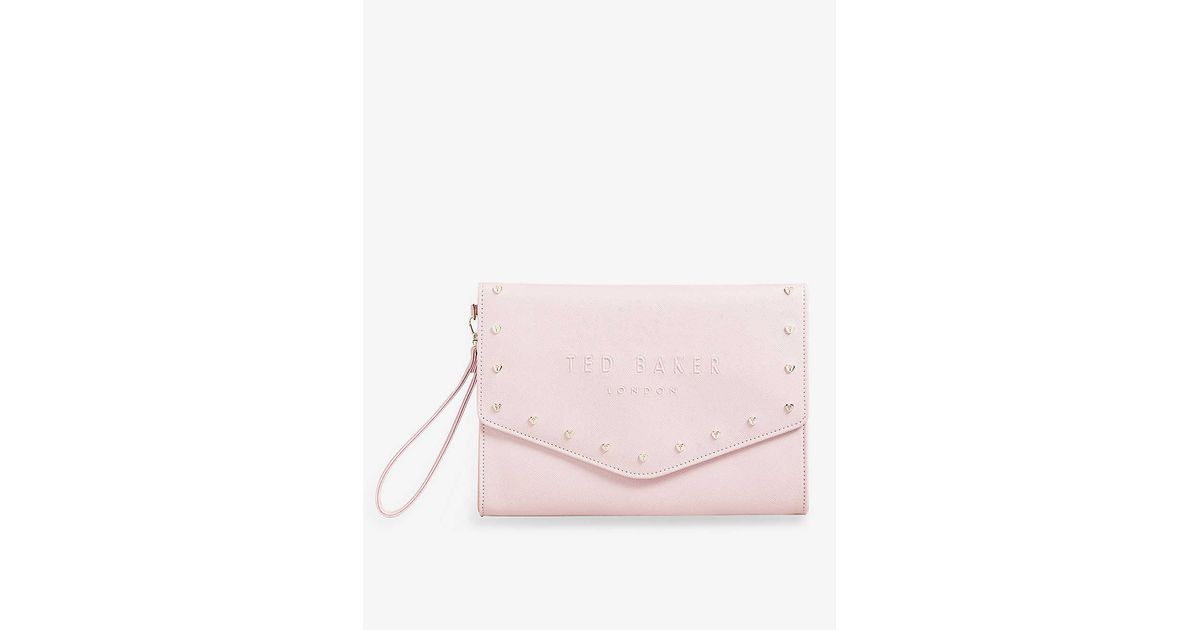 Ted Baker Studeli Heartstudded Fauxleather Clutch Bag in Pink Lyst UK