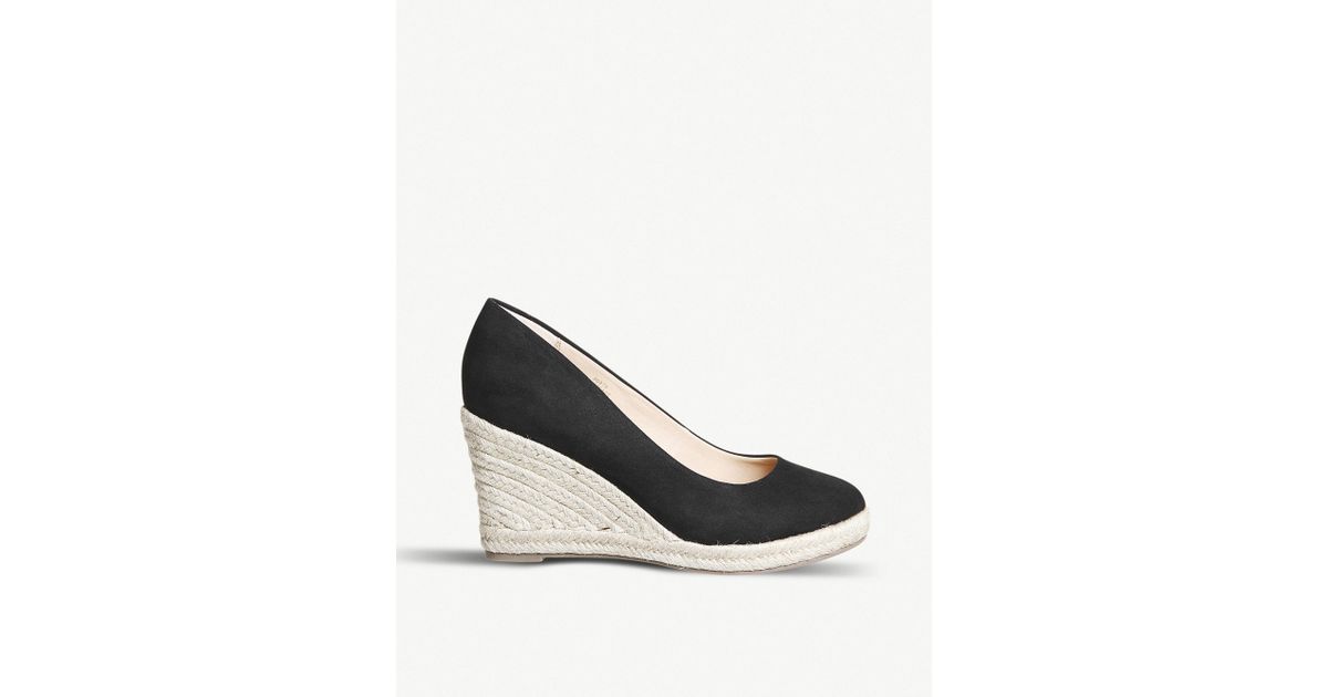 Womens Office Hvar Peep Toe Espadrilles Nude Suede Heels