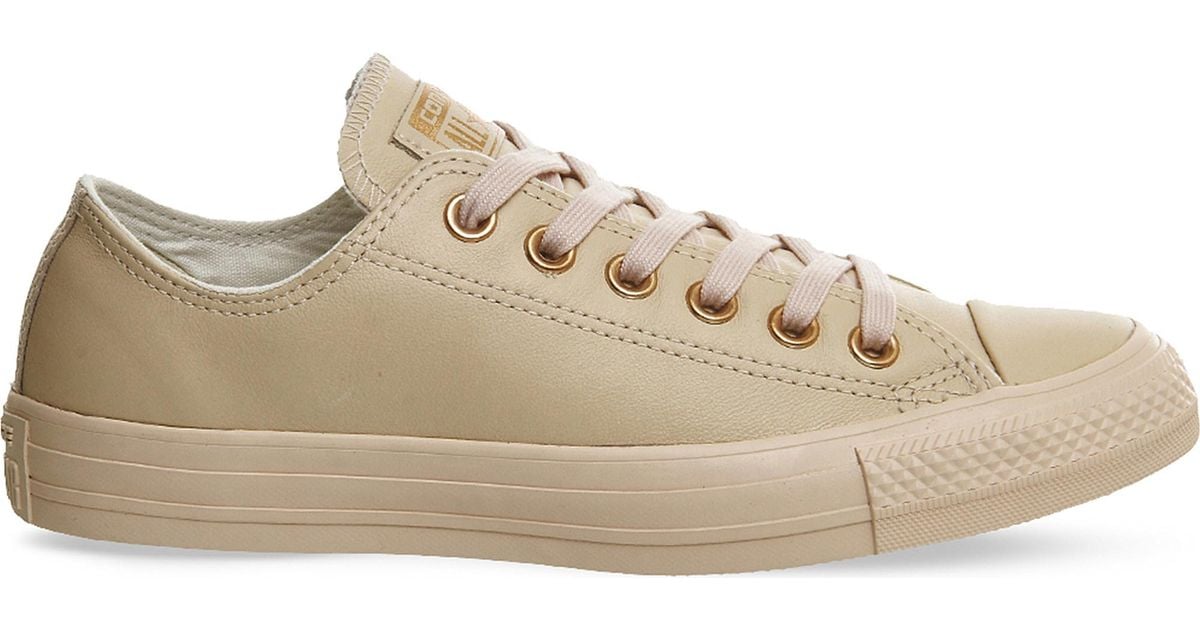 beige leather converse