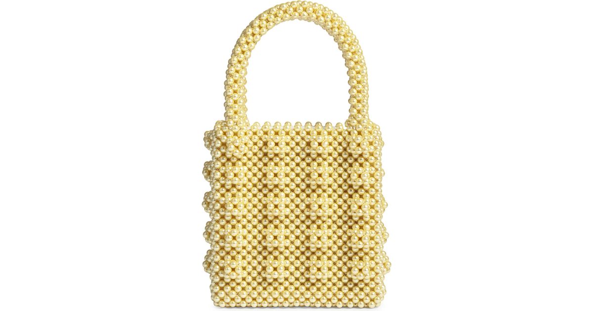 yellow beaded bag