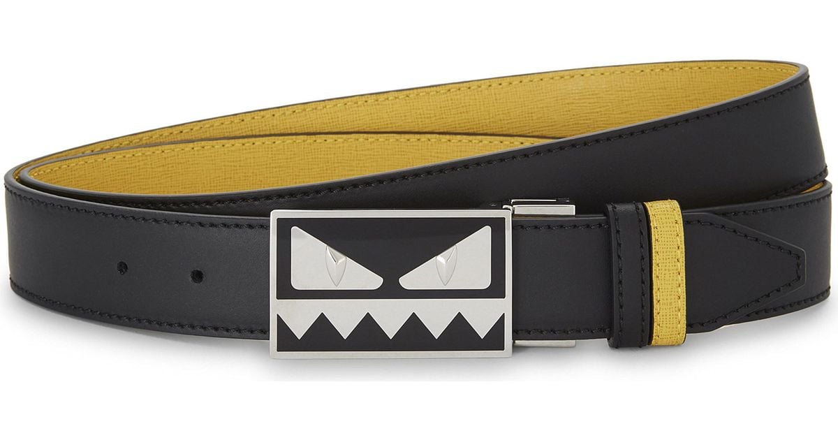 Fendi Monster Reversible Leather Belt 
