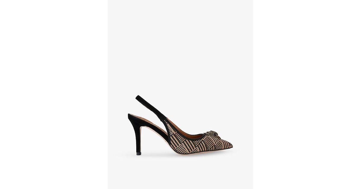 Kurt Geiger Belgravia Eagle-Embellished Slingback Faux-Leather Heeled ...