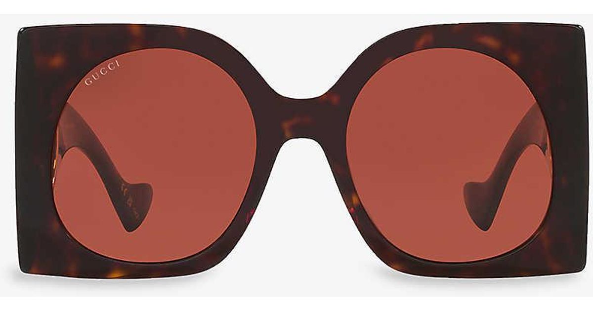 Gucci gg1254s Cutout Interlockingg Tortoiseshellacetate Sunglasses