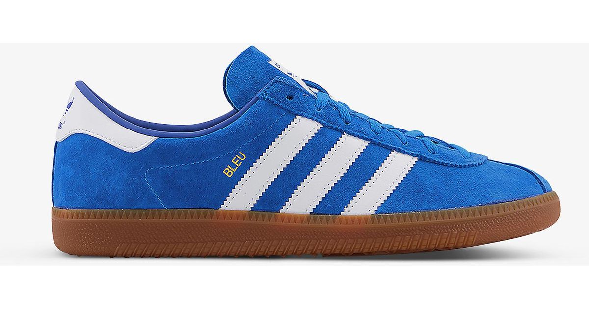 adidas Bleu Branded Suede Low-top Trainers in Blue for Men | Lyst