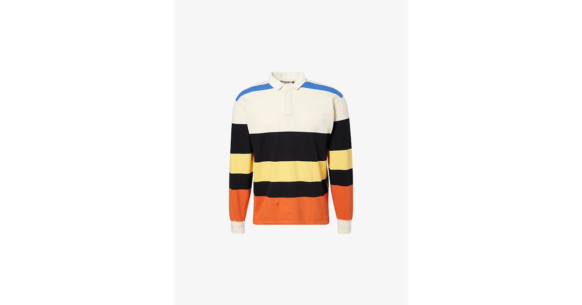 Drake's Flamé Striped Cotton Rugby Shirt for Men | Lyst UK