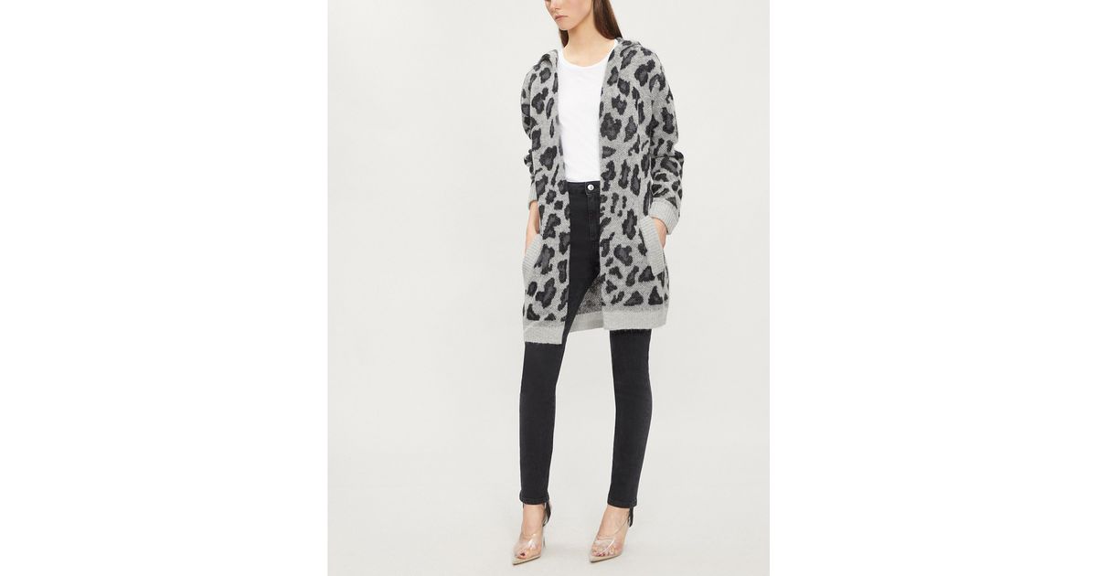 hooded leopard cardigan