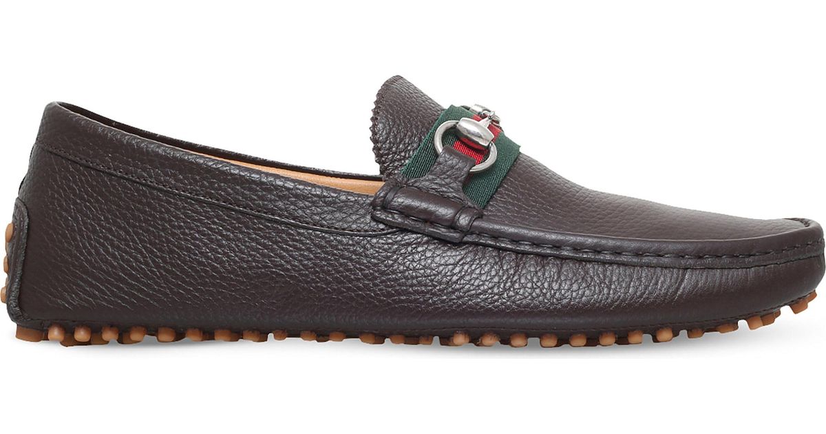 Gucci Damo Leather Driving Shoes in 
