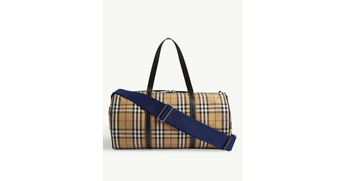 burberry kennedy small vintage check barrel bag
