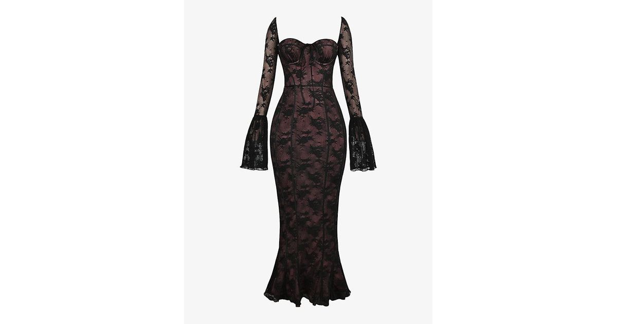 crystal mesh maxi dress AKIRA Crystal Core Maxi Dress | Black