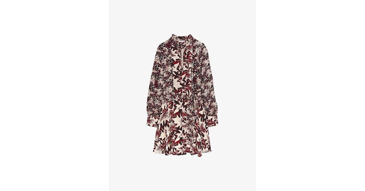 Reiss Lora Abstract Graphic-Print Woven Mini Dress | Lyst UK