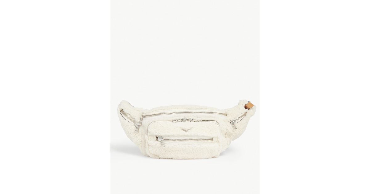 Zadig & Voltaire Banane Shearling Belt Bag in Natural | Lyst