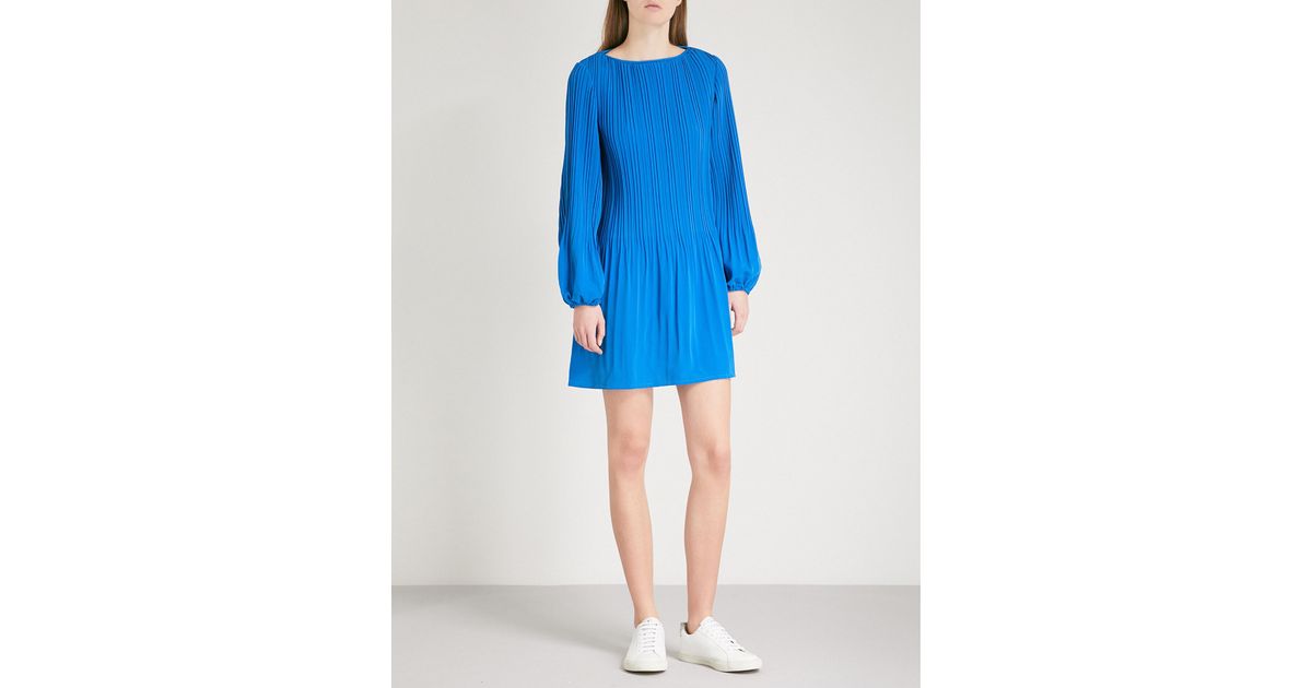 Maje Rockin Pleated Crepe Mini Dress in 