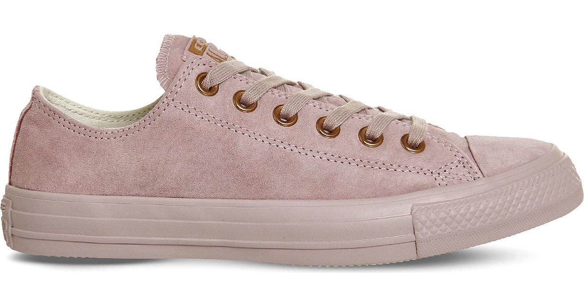 pink suede converse rose gold