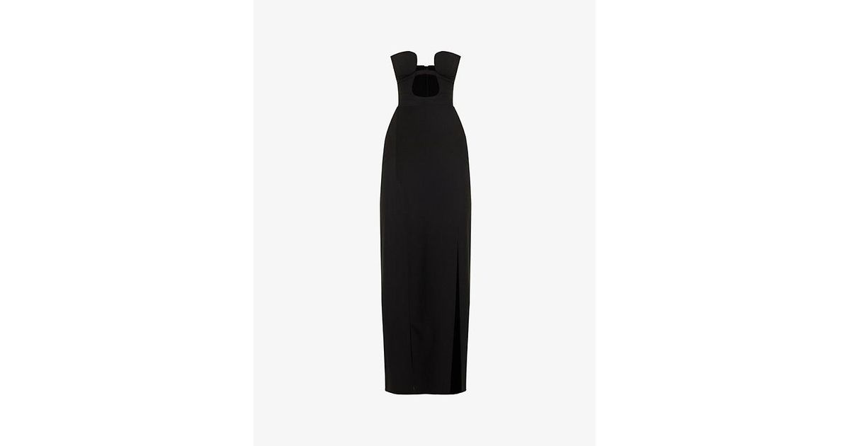 Nensi Dojaka Cut-out Underwired Stretch-woven Maxi Dress in Black | Lyst