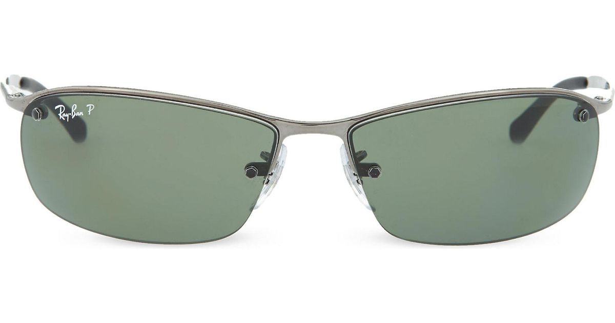Ray-Ban Grey Wrap-around Rectangular Sunglasses Rb3183 00 in Gray for Men |  Lyst