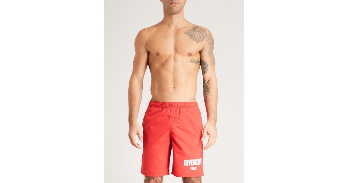Givenchy Logo-print Swim Shorts in Red 