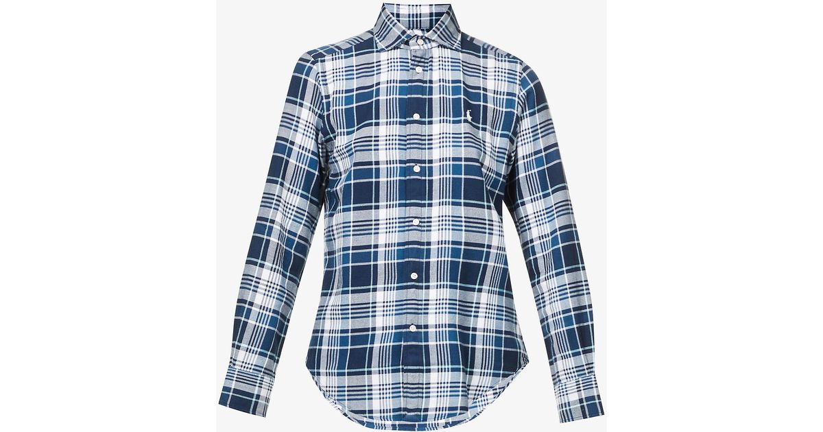 Polo Ralph Lauren Georgia Checked Slim-fit Cotton Shirt in Blue | Lyst UK