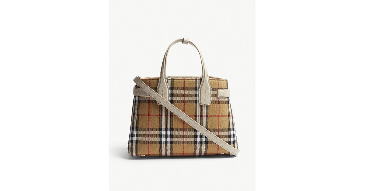 the small banner in vintage check and leather