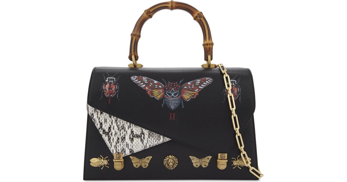 Gucci Moth Leather Cross-body Bag in Black | Lyst Australia