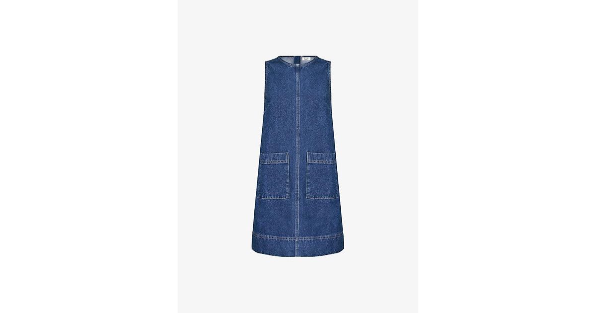 ro&zo denim dress Blue V-Neck Denim Maxi Dress Ro&Zo
