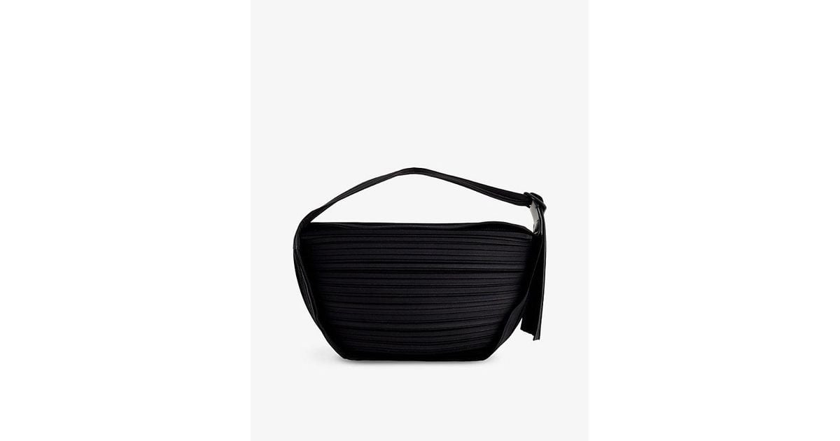 Pleats Please Issey Miyake Half Moon Pleated Woven Shoulder