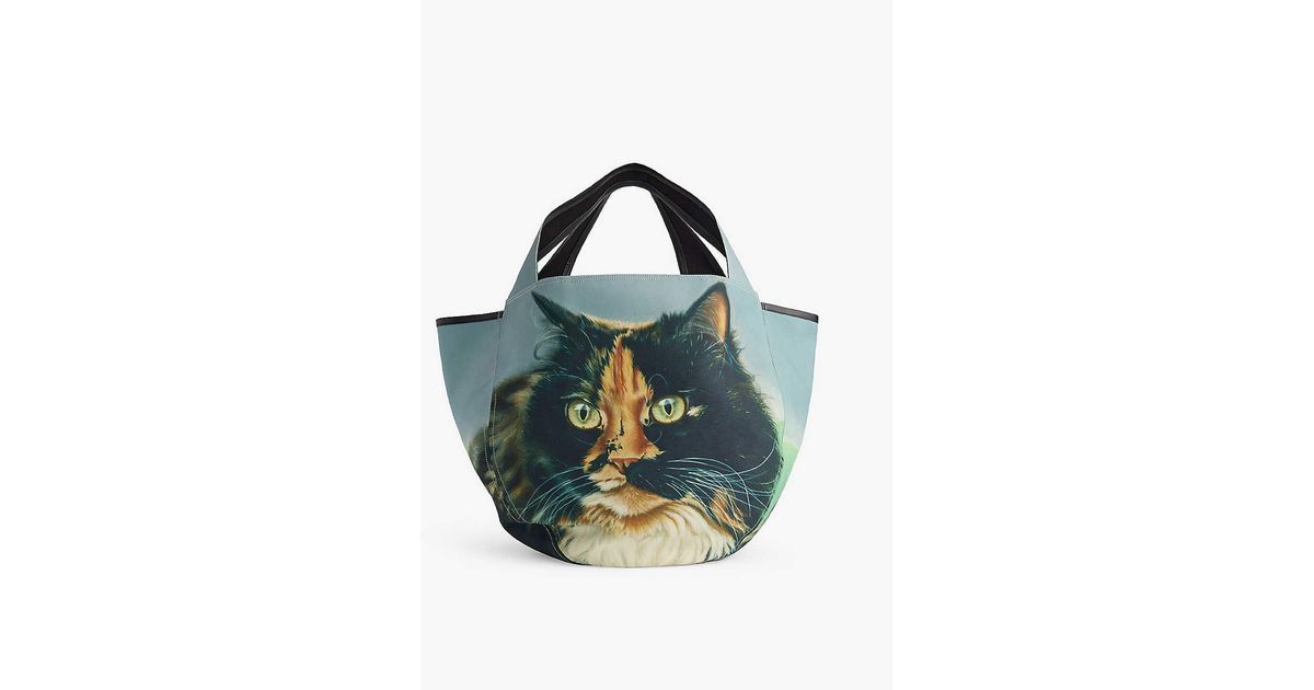 JW Anderson Cat-print Oversized Canvas Tote Bag in Blue