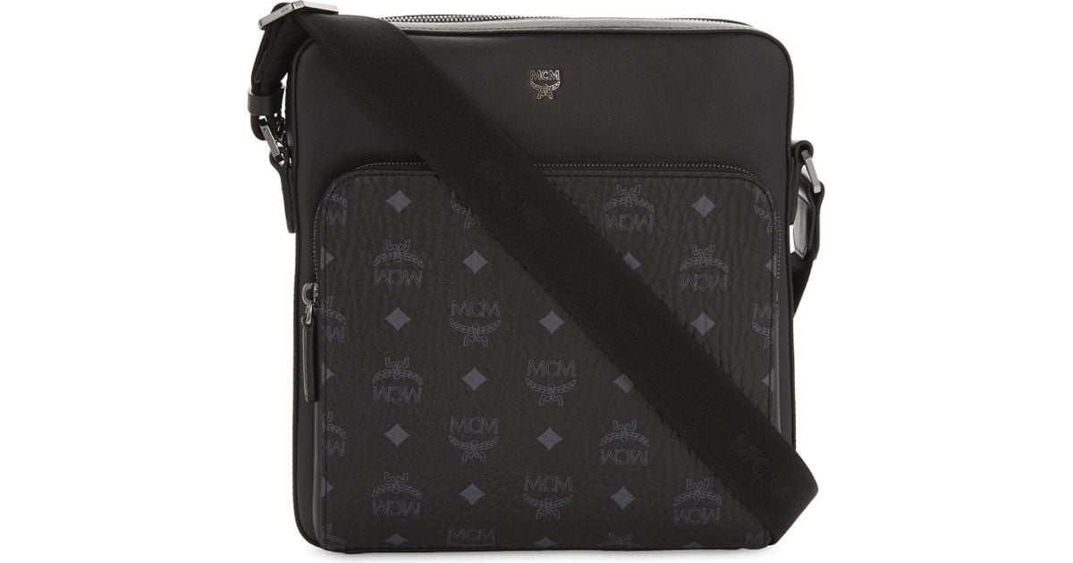 MCM Ottomar Visetos Small Messenger Bag in Black for Men - Lyst